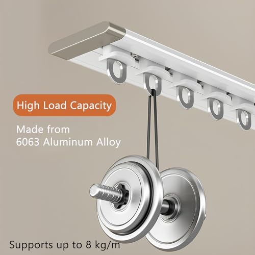 Rail de plafond en aluminium de 390 cm blanc pré-assemblé pour douche