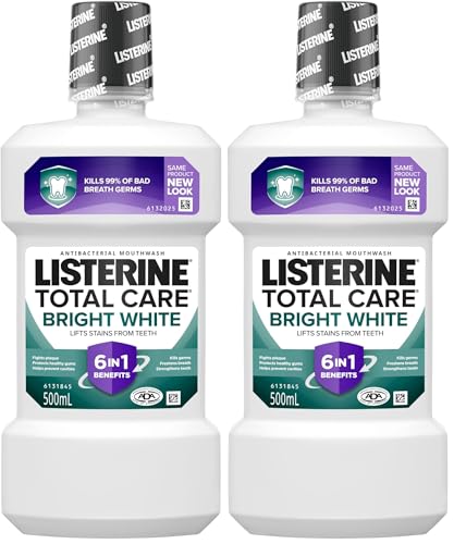 Listerine Total Care Bright White Mouthwash 500mL (Pack of 2)