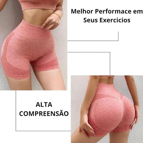 Short Bermuda Levanta Bumbum Cintura Alta Modeladora Fitness- QH Shopp (AZUL)