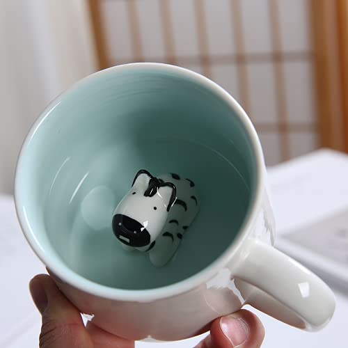 Arawat Zebra Tasse Zebra Geschenk 3d Tier Tassen Lustige Kaffeetasse Keramik 350 ml Teetasse mit Löffel Untersetzer Weihnachten Zebra Kaffee Becher Geburtstagsgeschenk für Freund Jungen Frauen Männer