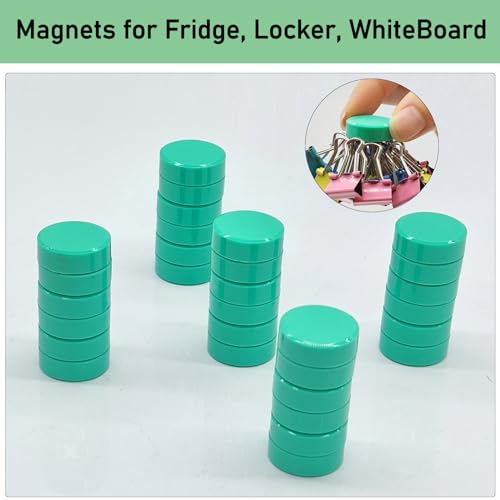 PYJLBX 40 Pack Strong Fridge Magnets, Green Round Mini Magnets, Heavy Duty Small Magnets for Whiteboard Crafts - Image 3