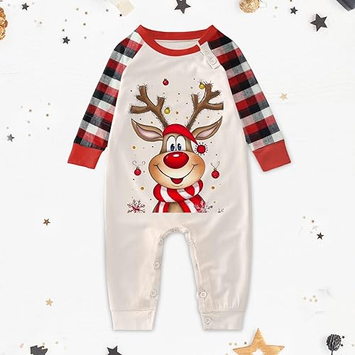 2026 Christmas Matching Sets for Family, Elk Reindeer Xmas Tree Funny Holiday Pjs Set, Long Sleeve Christmas Loungewear2