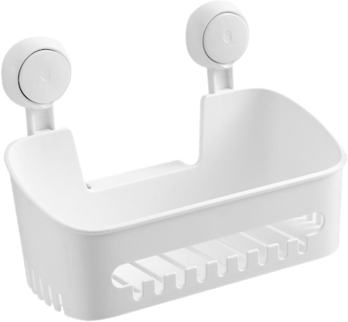 LIFKOME Suction Cup Bathroom Organizer Rack Strong Vacuum Wall-mounted Storage Shelf Waterproof Adhesive Shower Organizer for Bathroom and Kitchen 1-piece Draining Design