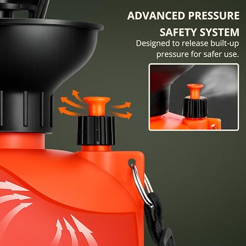 Image of Kraft Seeds 5L Pressure Sprayer for Plants - Heavy Duty Agriculture Spray Pump for Home Garden & Car Washing, Garden Sprayer with Shoulder Strap, Adjustable Nozzle, 1.25m Hose, Spray Bottle for Plants