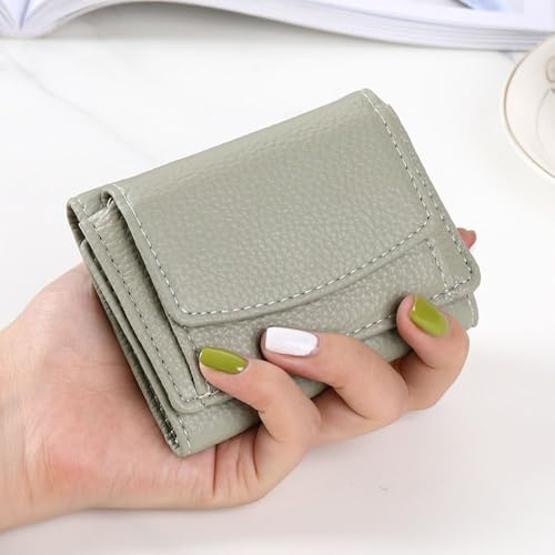 PU Wallet with Cash Slot Short Wallet Card Holder Organizer PU Money Bag for Women(Black)3