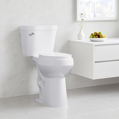 21 Inch Tall Toilet, Two-Piece Round Toilet with ADA Comfort Chair Height Seat, Powerful with MAP 1000g Power Dual Flush, 12" Rough In High Bowl for Seniors, White
