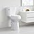 21 Inch Tall Toilet, Two-Piece ADA Round Bowl Toilet with Soft-Close Seat & Comfort Height, S-Trap, Powerful Siphon Jet Single Flush 1.28 GPF, 12" Rough-In for Bathrooms White