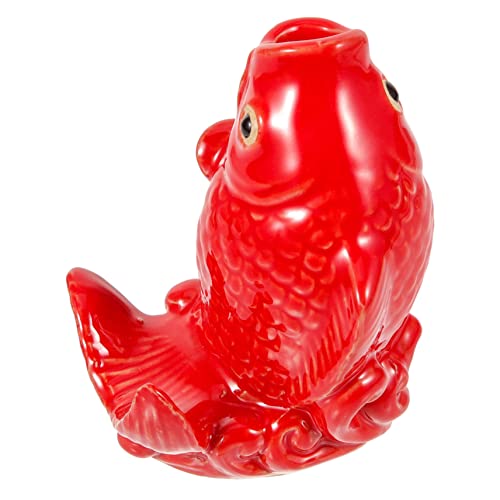 MERRYHAPY Ceramic Carp Decor Statue Outdoor Garden Water Feature Sprinkler for Landscape Ornament for Fish