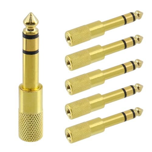 Adaptateur casque 6,35 mm mâle vers jack 3,5 mm femelle audio