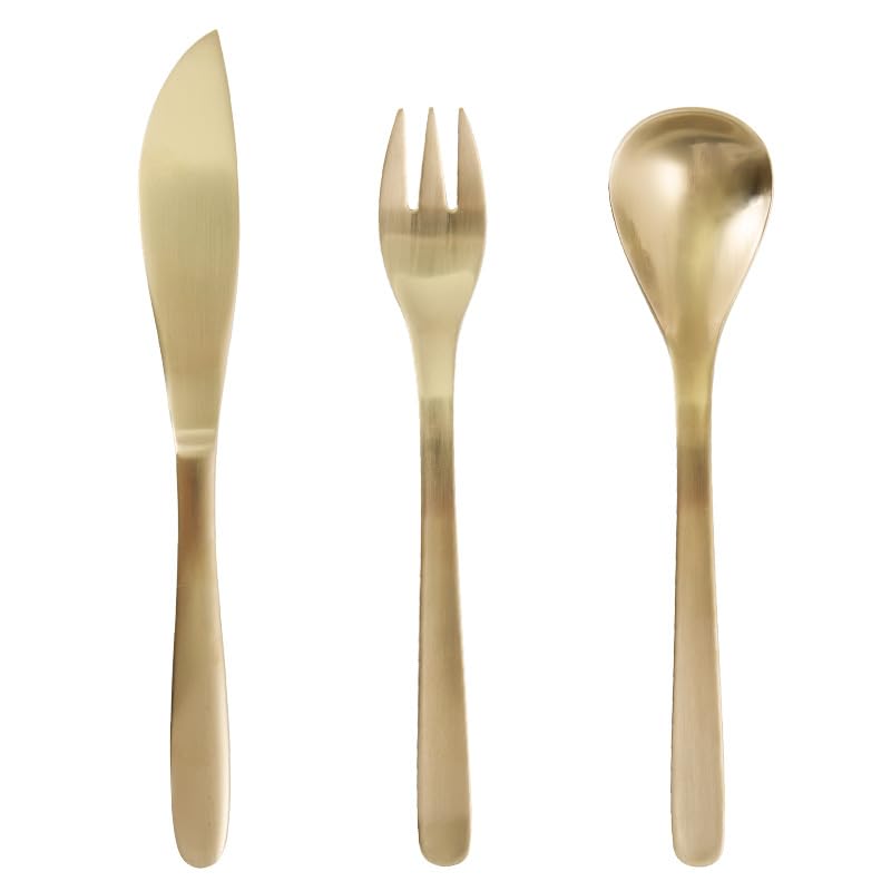 ONUIFIKE Silverware Set, 3/12/18/24/30/36 Pcs 304 Stainless Steel Creative Household Steak Knife, Fork And Spoon Japanese Retro Gold Tableware, Home Cutlery Flatware Set(12 Piece set for 4)