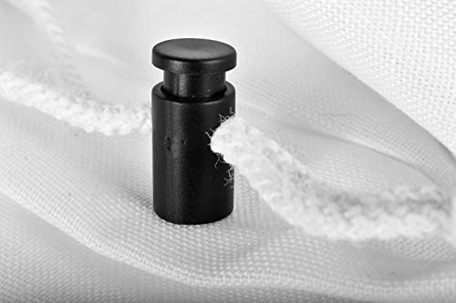 Plastic Cord Locks – Single Hole Spring Loaded Toggle Stoppers, Lock Cord On Drawstring Laundry Bags, Luggage, Tents And Clothing. (12-Pack, Black) #TOP3