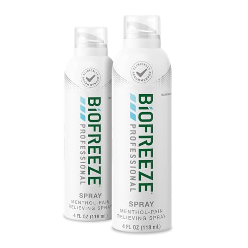 Biofreeze Professional Spray Pain Relief for Knee Neck Hip Joint Shoulder & Simple Backache Arthritis Pain Reliever Sore Muscle Relief Colorless Menthol Spray 4 Fl Oz (Pack of 2)
