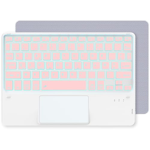 CACOE Teclado Bluetooth con panel táctil, [teclado francés] inalámbrico con 7 colores iluminados...
