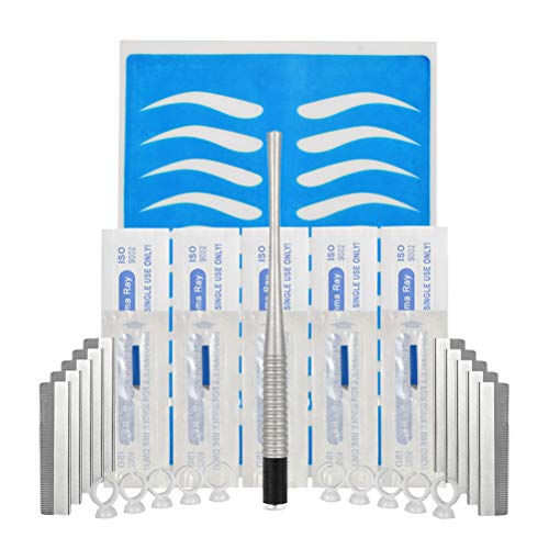 SUPVOX Eyebrow Tattoo Kits Tattoo Microblading Needles Practice Skin Pen Ink Holder Eyebrow Blades