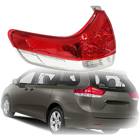 munirater 1-Pack Rear Left Tail Light Brake Lamp Assembly Replacement for 2011-2014 Toyota Sienna Outer Driver Side 8156008030 TO2804107 Cover