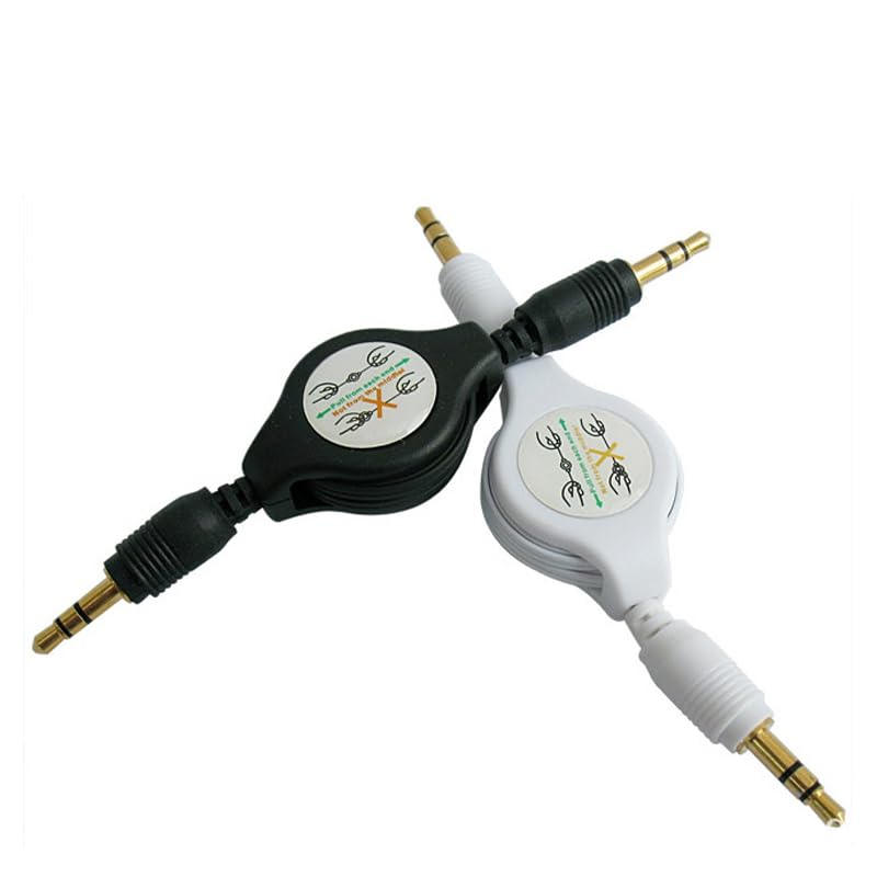 2 Pack Cable Auxiliar Retráctil 3.5mm 80 cm miniatura 2