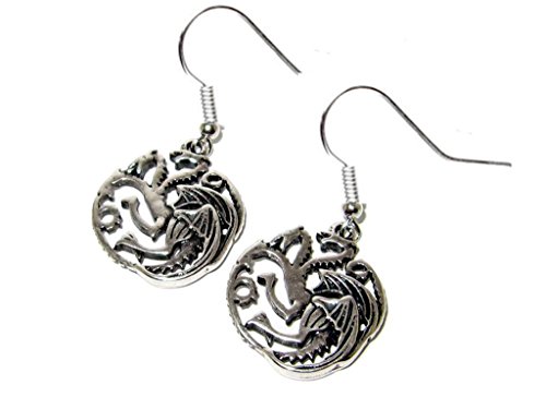 Game of Thrones House of Targaryen Dragon Silver Dangle Earrings