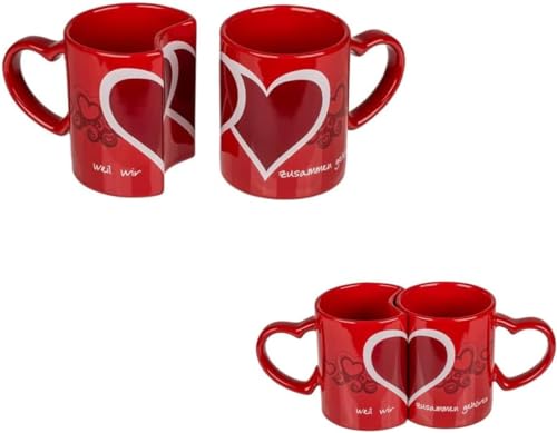Avilia Juego de 2 tazas para parejas con decoración de corazones ...