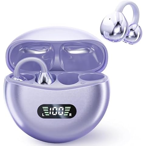 HOvicative Translator Earbuds, 3-in-1 Language Translator Earbuds 144 Languages & Accents, Translation Device Translation Earbuds in Real Time fit iOS & Android, HD Sound Long Battery Life,Purple Cover