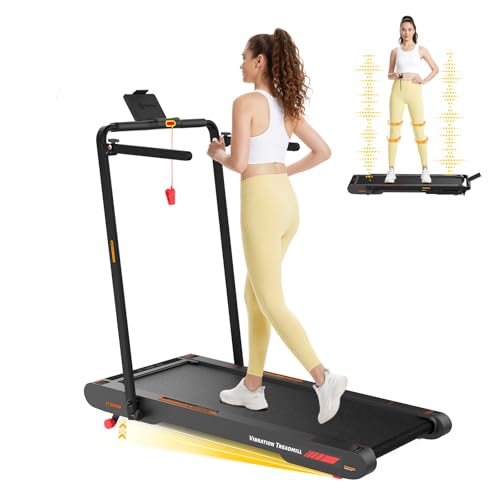 Sperax Laufband für Zuhause Klappbar, 5 in 1 Walking Schwingungen Pad 12 km/h, Walking Pad mit Steigung, Laufband und Fernbedienung für Zuhause und Büro(Schwarz Rot)