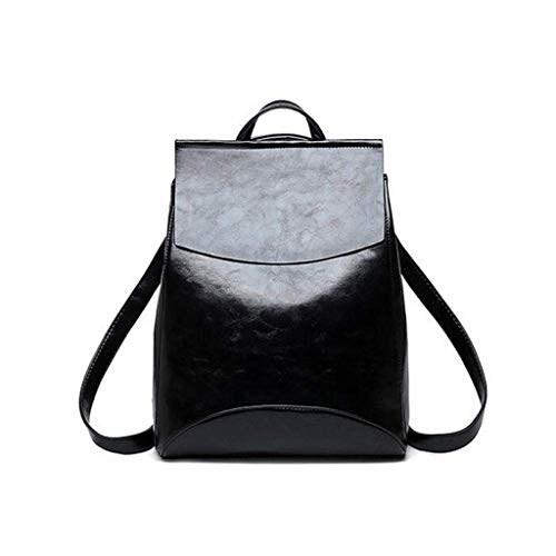 Sac à dos sac à main femmes en cuir noir avec bandoulière ajustable