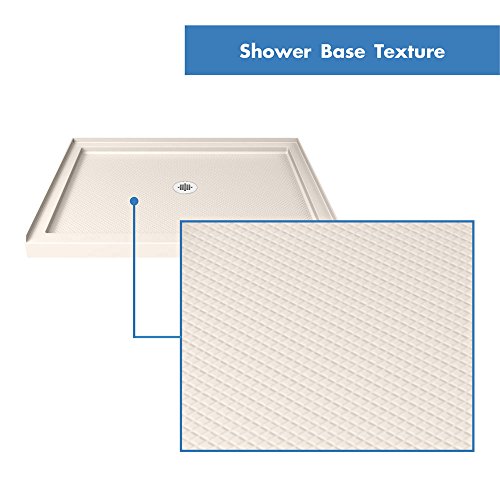 Image of DreamLine SlimLine 42 in. D x 42 in. W x 2 3 /4 in. H Center Drain Single Threshold Shower Base in Biscuit, DLT-1142420-22