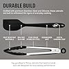 Kaluns Kitchen Tongs for Cooking Grilling Set of 4, BBQ Grill Tongs With Silicone Tip Stainless Steel Heat Resistant, Non-stick Pull Lock, Incl 7, 9, 12 Inch Tong Plus a Silicone Spatula #3