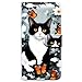 Bcov Case for Galaxy S22,Black White Bicolor Cat Butterfly Leather Flip Phone Case Wallet Cover with Card Slot Holder Kickstand for Samsung Galaxy S22