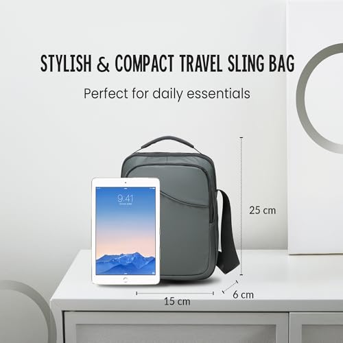 Image of CARRY TRIP Men Sling Bag with 1 Large & 1 Small Compartment, 2 Pockets, Water Resistant Crossbody Travel Bag -Chest Shoulder Side Bag for Travelling, Daily Use - Compact, Lightweight & Durable