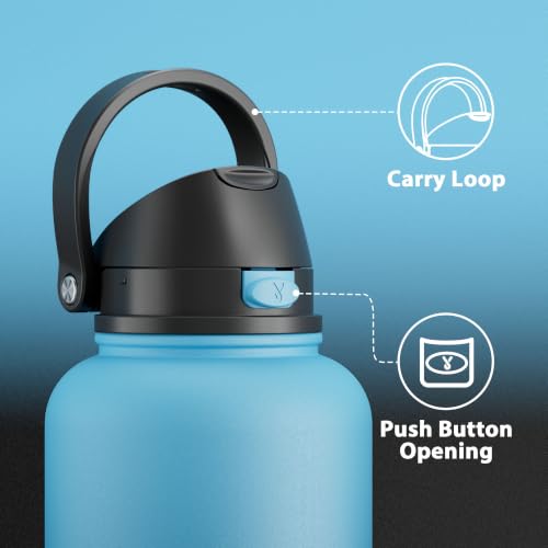 Image of Meoky 64 oz Insulated Water Bottle with Straw, Half Gallon Water Jug