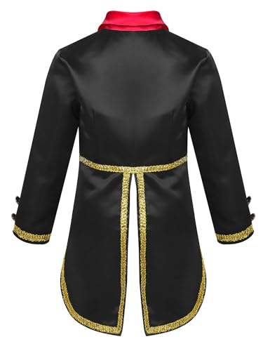 renvena Boys Circus Ringmaster Tuxedo Coat Halloween Kids Toddler Lapel Collar Long Sleeve Tailcoat Jacket2