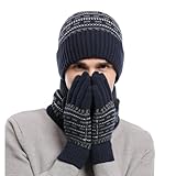 Taille et Couleur:Le tricot extensible utilisé dans le chapeau thermique,le cou,le snood et les gants pour hommes le font s’adapter à la plupart des tailles (bonnet:23cm×23cm ;snood:25 cm×20 cm ;Gants:23cm ×9cm).5 teintes polyvalentes (noir,café,marine,gris foncé,gris clair) assurent une association facile avec les garde-robes d’hiver,les textures de fil géométriques ajoutent une finition texturée et élégante