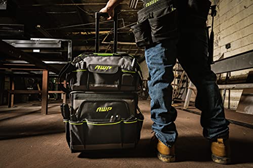 Awp Rolling 14 Inch Tool Bag With Telescoping Rubber Handle And Heavy-Duty Wheel, Water-Resistant Construction #TOP5