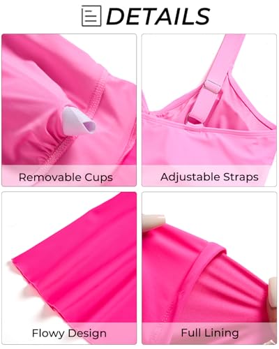 Image of Aqua Eve Plus Size Swim Dress - Two Piece Tankini Swimsuit Tummy Control Bathing Suit with Shorts 2025