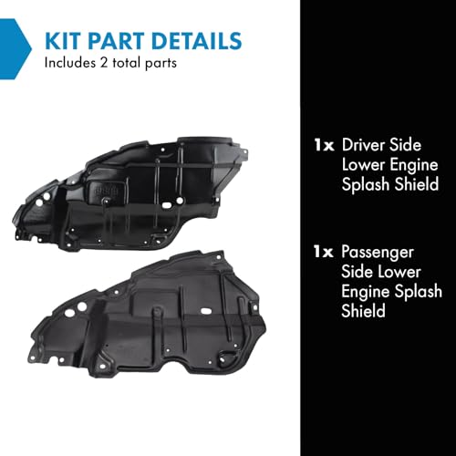 Image of TRQ Driver & Passenger Side Engine Splash Shield Compatible with 2007-2009 Toyota Camry TO1228134 TO1228135