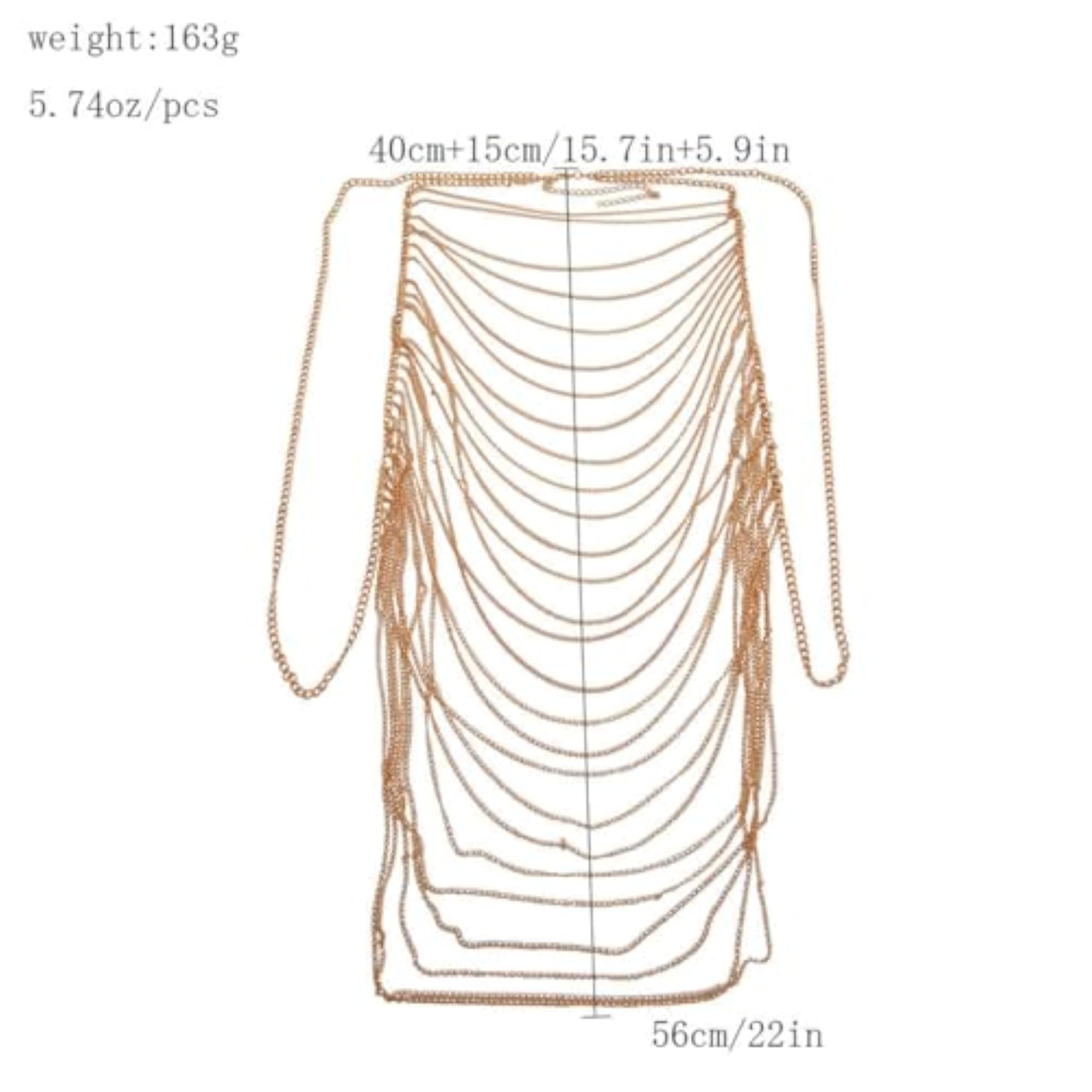 Women's Gold Body Chain Tassel Bra Harness, Chic Accessory