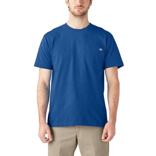 Dickies Mens Heavyweight Crew Neck Short Sleeve Tee Henley Shirt, Royal Blue, Medium US