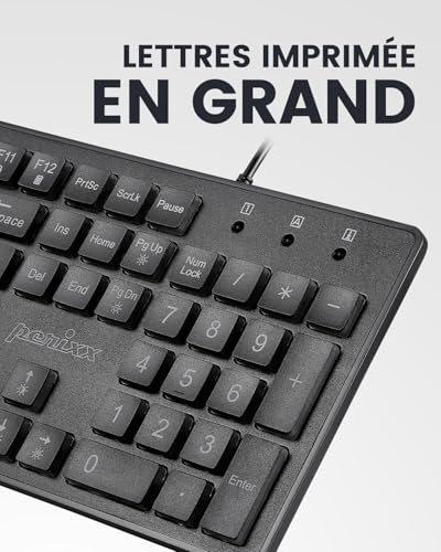 Clavier rétroéclairé LED blanche Perixx PERIBOARD-317 USB ordinateur Windows - 2