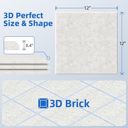 Image of 20 Pack Acoustic Panels with Self Adhesive, 12 inch X 12 inch X 0.4 inch High Density Sound Proof Foam Panels for Walls, Soundproof Wall Panels, Square Sound Absorbing Panels for Home Studio Office Decor - Ivory
