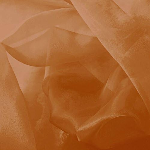 Crystal Organza Sheer Fabric 60 Inch- Fabric by The Yard (F.E.) (5 Yard, Copper)