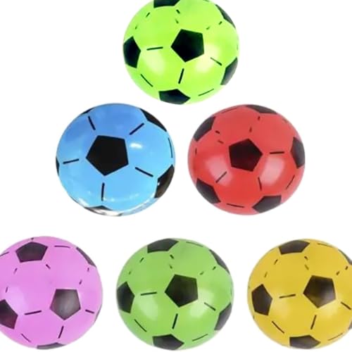 ICHUCHES Pelotas de Fútbol de PVC, 20 cm, Juego de 6, Colores Variados (10)