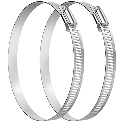 Abrazaderas de tubo 125mm HG Power Juego abrazaderas manguera acero inoxidable, abrazadera sujeción para fijación escape y ventilador extracción, rango 118-140mm