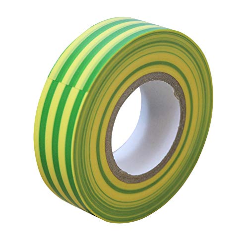 Faithfull FAITAPEPVCGY Green/Yellow PVC Electrical Tape 19 mm x 20 m