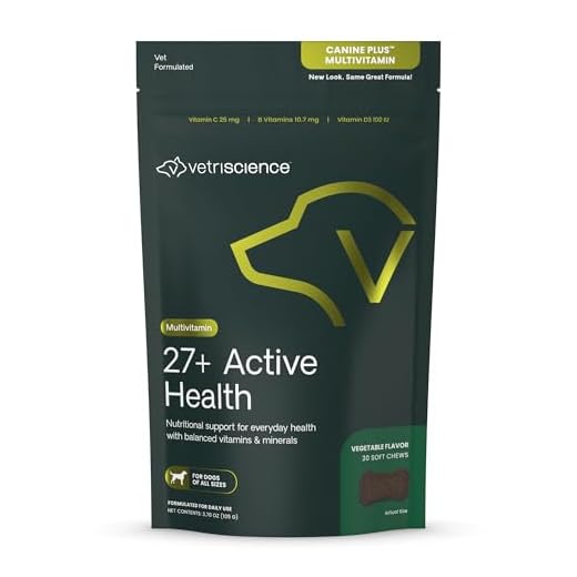 VetriScience 27+ Active Health Chews for Dogs, Veggie, 30 Count