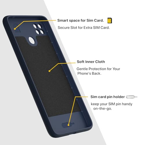 Image of Outlouders Back Cover for Poco C31, Mi Redmi 10A / 10A Sport, Redmi 9 / Redmi 9 Activ / 9C | TPU Soft Surface | Full Camera Protection | Flexible and Stockproof Back Case (Blue)