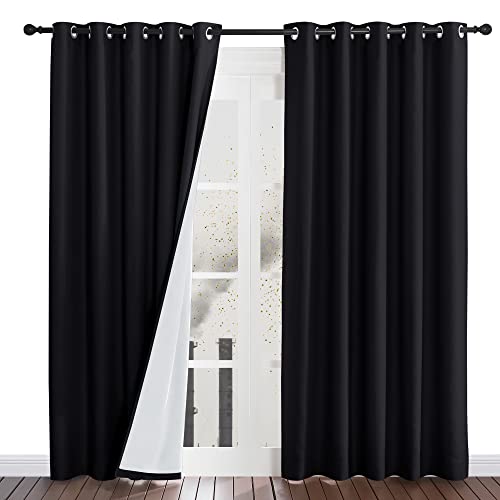 NICETOWN Sound Blocking & Heavy-Duty Space Divider Curtains, Lined Insert Noise - Blackout - Thermal - PM2.5 Particles Insulation Curtains for Room Di