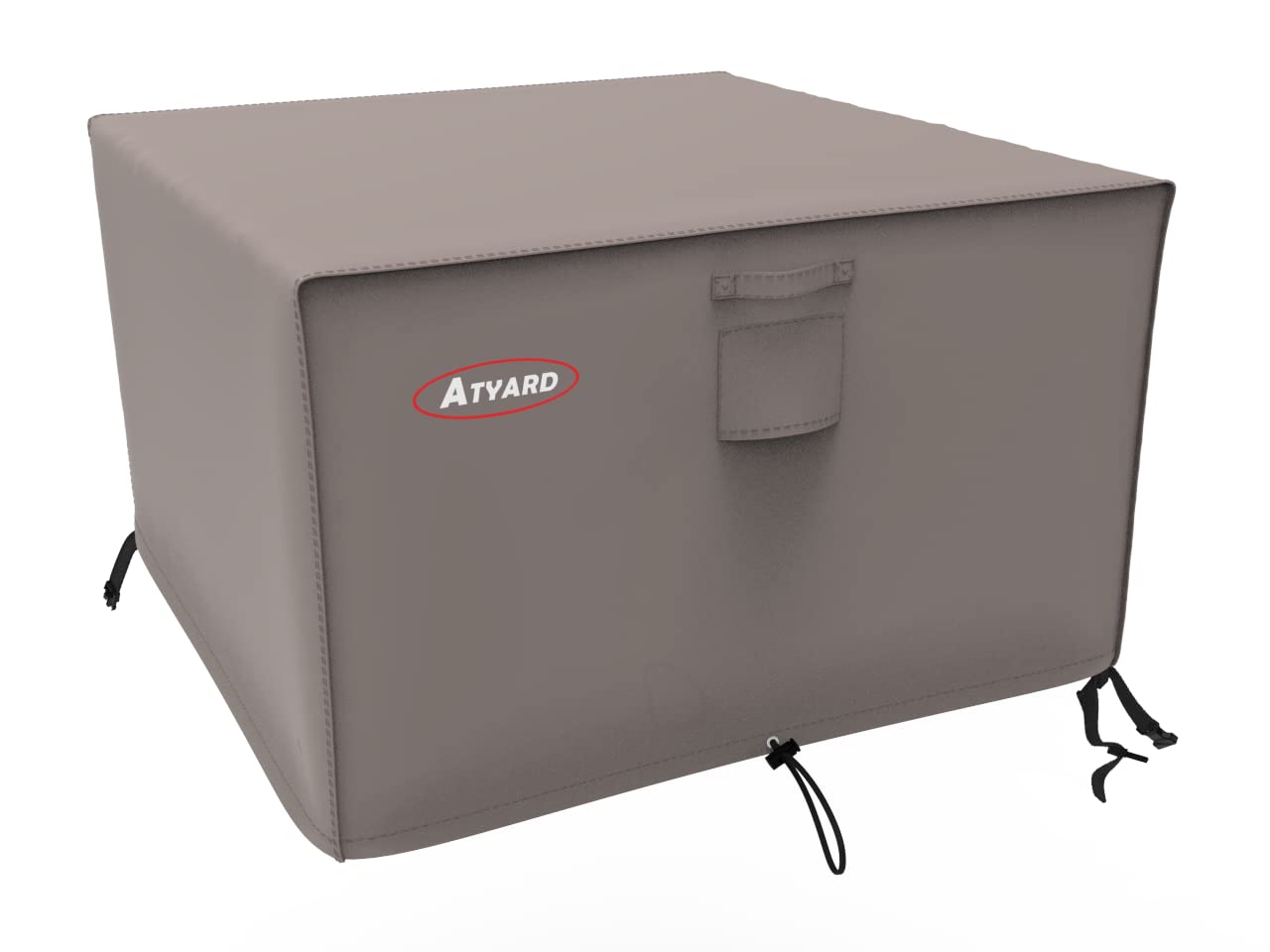 Atyard Gas Fire Pit Cover Square 40L x 40W x 24H inch - Waterproof Windproof Anti-UV Heavy Duty Patio Firepit Furniture Covers Brown