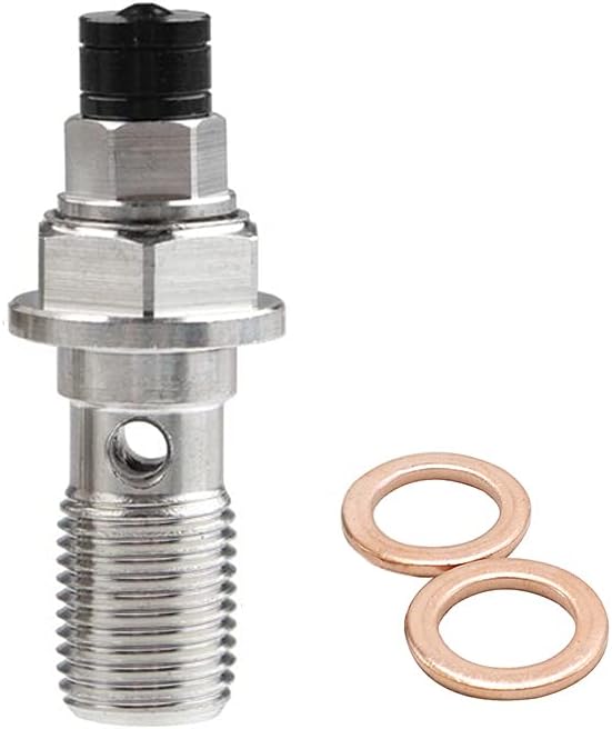 Universal M10x1.25mm Stainless Steel Banjo Bolts Bleed Screw, Motorcycle Brake Master Cylinder Caliper Bleed Screw, Nipple Banjo