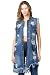 TwiinSisters Women's Boyfriend Destroyed Front Back Denim Jacket Size Small to 3X