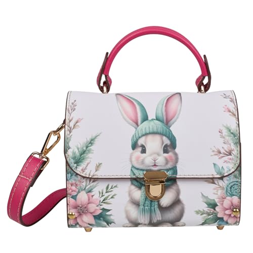 VIVESMAR Exclusivo Bolso Estilo Kawaii, hecho a mano, con Asa, Bandolera de Mujer – Mediano, Madera Natural y Piel Vegana Estampada, Colorido y Original, Boho, Vintage, Casual